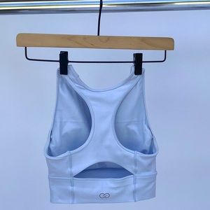 XS periwinkle CALIA keyhole long distance bra.